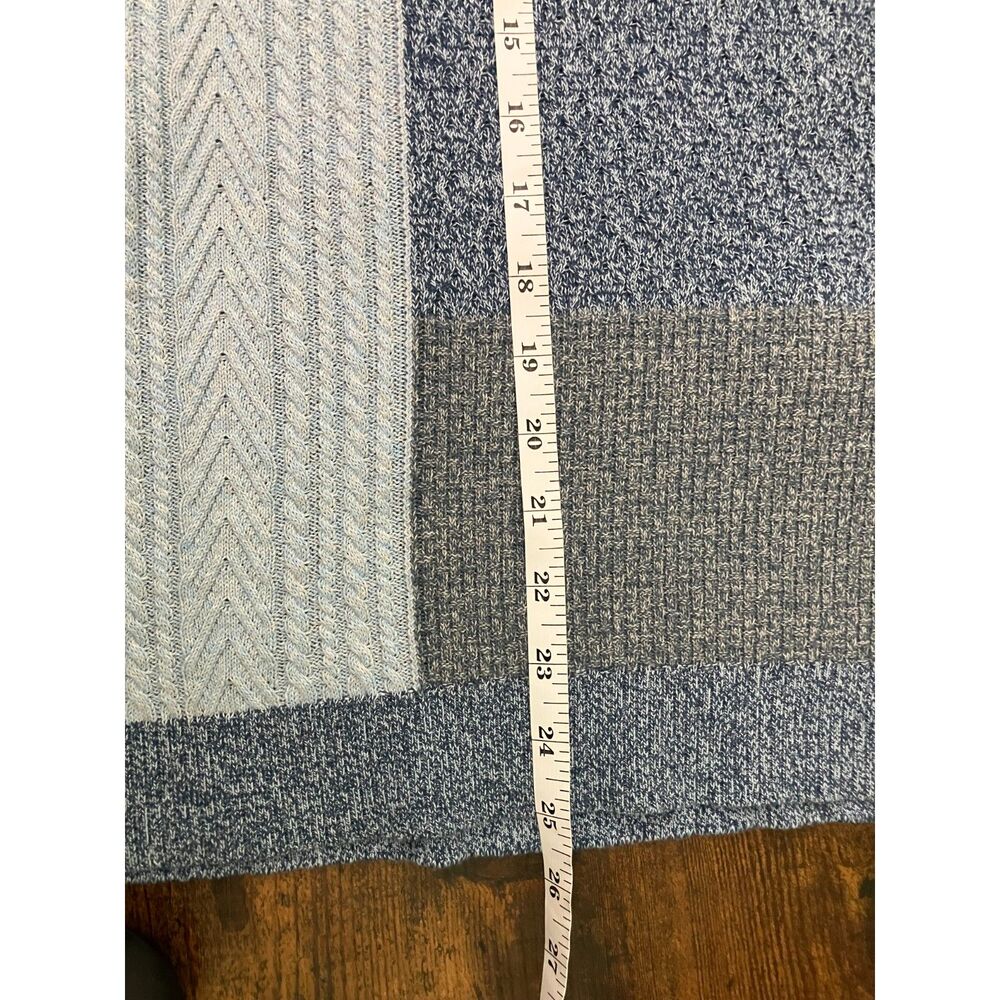 French Dressing patchwork cable knit colorblock turtleneck sweater - Picture 7 of 8